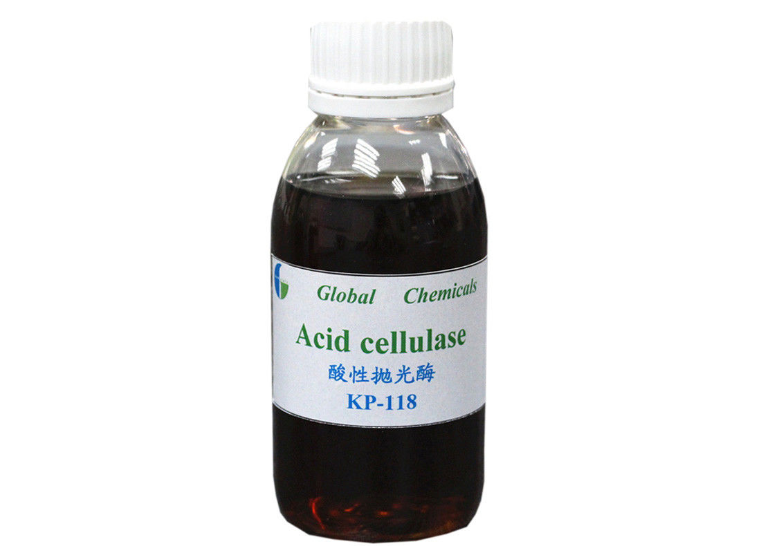Biopolishing Acid Cellulase Enzyme KP - 118 High Efficiency For Denim Fabric Washing