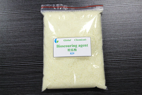 Bột màu vàng nhạt Enzymes rửa ít trọng lượng / mất mát Bioscouring Agent 829