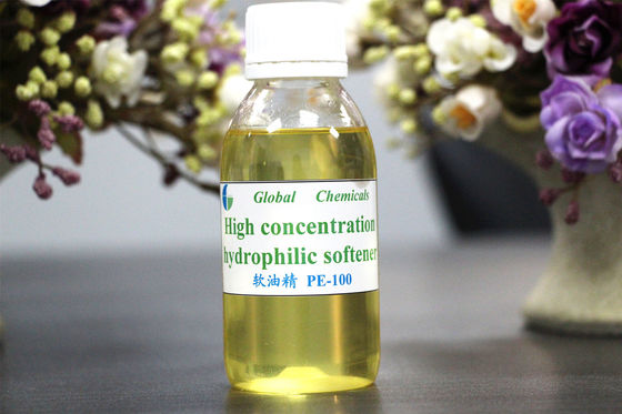 Chất làm mềm cationic hydrophilic cao nồng độ màu vàng nhạt PE-100