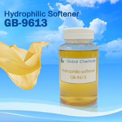Chất làm mềm cation Hydrophilic dạng lỏng có nồng độ cao màu vàng nhạt GB-9613