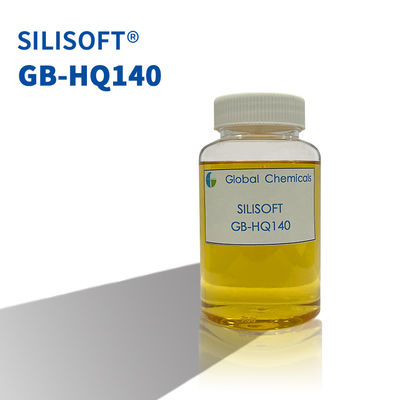 Máy làm mềm silicone hydrophilic màu vàng thấp cho vải bông SILISOFT GB-HQ140 với độ mịn tốt và tay cầm mềm bên trong
