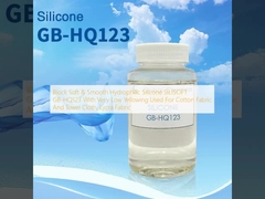 Block Soft & Smooth Hydrophilic Silicone SILISOFT GB-HQ123 với màu vàng rất thấp được sử dụng cho vải bông và vải khăn, vải lycra