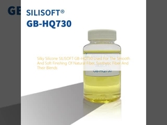 Silky silicone SILISOFT GB-HQ730 được sử dụng để hoàn thiện mịn và mềm của sợi tự nhiên, sợi tổng hợp và hỗn hợp của chúng