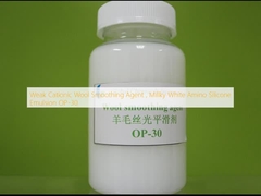 Tác nhân làm mịn len cation yếu, nhũ tương silicon amino trắng Millky OP-30